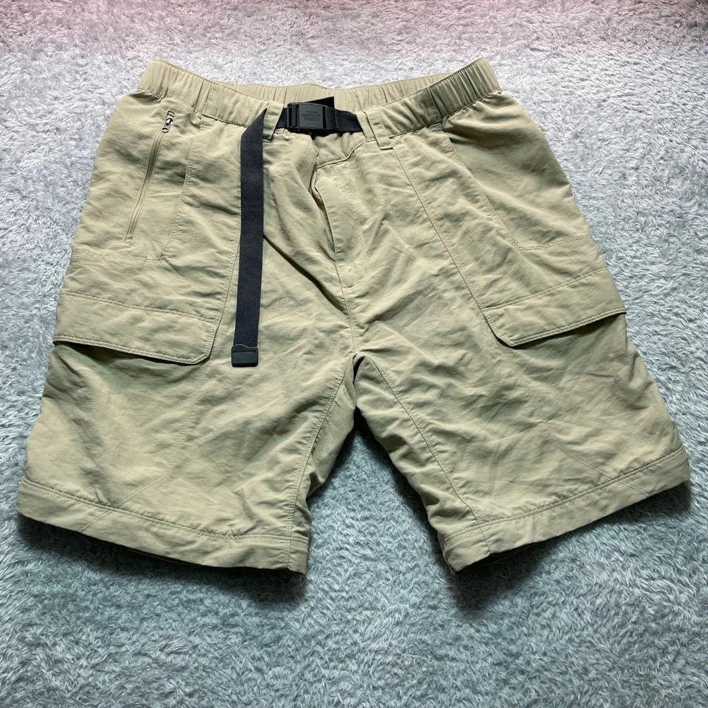 The North Face Mens Class V Belted Cargo Shorts Khaki Tan Nylon XL Regular
